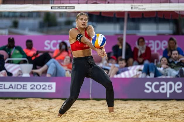 RECORD DATE NOT STATED Beach volleyball, Beachvolleyball World Championships Adelaide, Australia 14.11.2025 ADELAIDE, AUSTRALIA - NOVEMBER 14: Annique Niderhauser (Player 1, SUI) during the Beach Volleyball World Championships at Adelaide on November 14, 2025 in Adelaide, Australia. Copyright: xBEAUTIFULxSPORTS PeterxWeberx