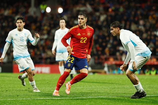 Ivan Fresneda (ESP), NOVEMBER 14, 2025 - Football Soccer : UEFA Under-21 Championship 2027 qualifying round match between U21, U 21 Spain - U21 San Marino at the Estadio Angel Carro in Lugo, Spain. Noxthirdxpartyxsales  aflo_310442535