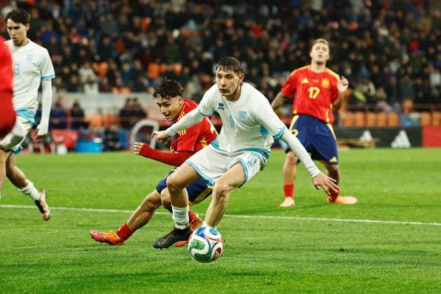 Alberto Guerra (SMR), NOVEMBER 14, 2025 - Football Soccer : UEFA Under-21 Championship 2027 qualifying round match between U21, U 21 Spain - U21 San Marino at the Estadio Angel Carro in Lugo, Spain. Noxthirdxpartyxsales  aflo_310442576