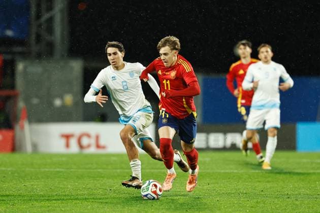Jesus Rodriguez (ESP), NOVEMBER 14, 2025 - Football Soccer : UEFA Under-21 Championship 2027 qualifying round match between U21, U 21 Spain - U21 San Marino at the Estadio Angel Carro in Lugo, Spain. Noxthirdxpartyxsales  aflo_310442589