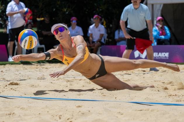 RECORD DATE NOT STATED Beach volleyball, Beachvolleyball World Championships Adelaide, Australia 15.11.2025 ADELAIDE, AUSTRALIA - NOVEMBER 15: Cinja Tillmann (Player 2, GER) during the Beach Volleyball World Championships at Adelaide on November 15, 2025 in Adelaide, Australia. Copyright: xBEAUTIFULxSPORTS PeterxWeberx