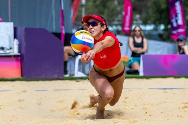 RECORD DATE NOT STATED Beach volleyball, Beachvolleyball World Championships Adelaide, Australia 15.11.2025 ADELAIDE, AUSTRALIA - NOVEMBER 15: Melissa Humana-Paredes (Player 1, CAN) during the Beach Volleyball World Championships at Adelaide on November 15, 2025 in Adelaide, Australia. Copyright: xBEAUTIFULxSPORTS PeterxWeberx