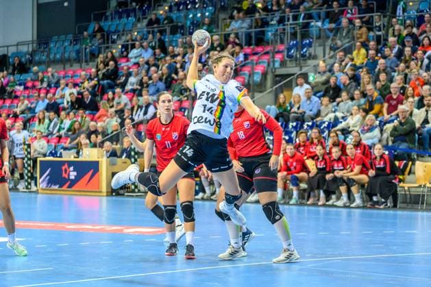 Handball Frauen EHF European League Women Qualifikationsrunde 3 Saison 2025 2026 VfL Oldenburg vs. HC Dalmatinka Ploce 14.11.2025 Marie Steffen (14, VfL Oldenburg)
