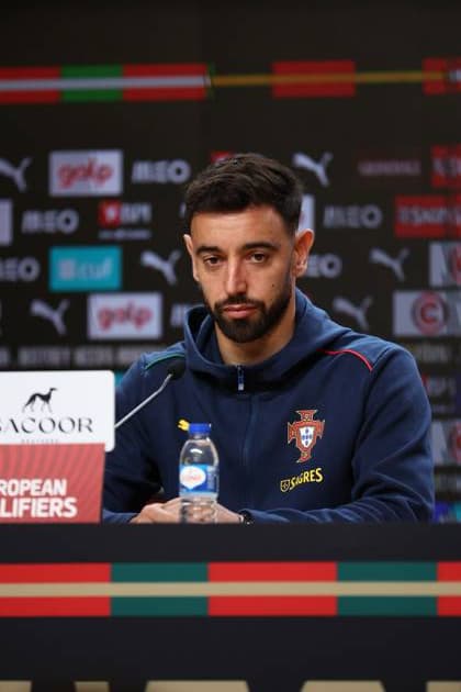 Bruno Fernandes during the press conference, PK, Pressekonferenz ahead of the match between Portugal and Armenia, valid for qualification for the 2026 World Cup at Estadio do Drag‹o on 15 November 2026 Porto Estadio do Dragao Porto Portugal Copyright: xIMAGOx xPRIMExSPORTSxIMAGESx xFILIPExOLIVEIRAx