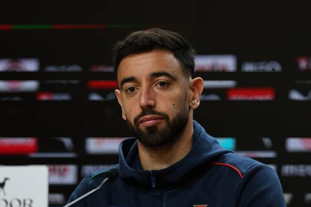 Bruno Fernandes (Portugal) at the press conference, PK, Pressekonferenz previewing the Portugal vs Armenia match on November 15th, 2025 at Estadio do Dragao. Porto Estadio Dragao Porto Portugal Copyright: xIMAGOx xPRIMExSPORTSxIMAGESx xFERNANDOxSILVAx