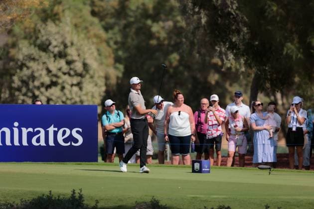 DUBAI, UNITED ARAB EMIRATES - 15.11.2025: Ludvig ABERG (SWE) DP World Tour Championship Dubai at Jumeirah Golf Estates on November 15, 2025 in Dubai, United Arab Emirates.