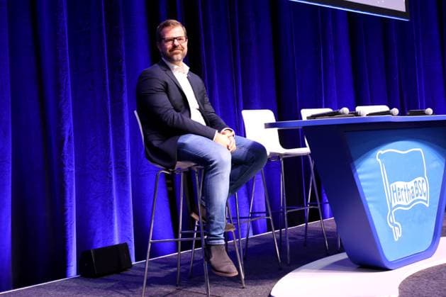 DEU, DFL, 2. FBL, Hertha BSC, Mitgliederversammlung, 15.11.2025, Messe Berlin, Berlin, DEU, DFL, 2. FBL, Hertha BSC, Mitgliederversammlung, im Bild Praesident Fabian Drescher (Hertha BSC Berlin) DFL - regulations prohibit any use of Photographs as image sequences and or quasi-video