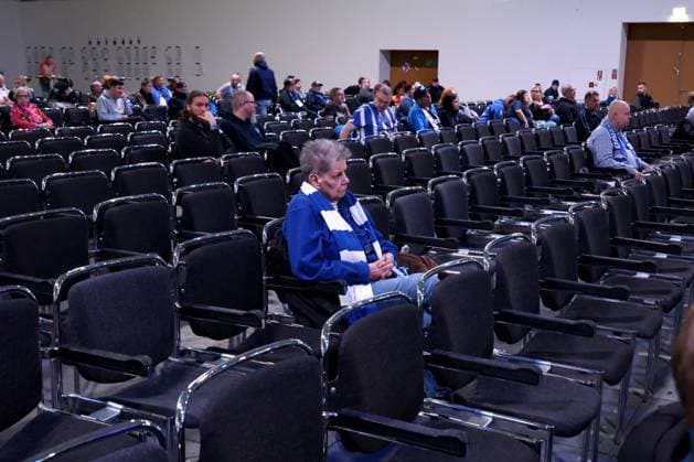 DEU, DFL, 2. FBL, Hertha BSC, Mitgliederversammlung, 15.11.2025, Messe Berlin, Berlin, DEU, DFL, 2. FBL, Hertha BSC, Mitgliederversammlung, im Bild Hertha-BSC Fans, Mitglieder DFL - regulations prohibit any use of Photographs as image sequences and or quasi-video