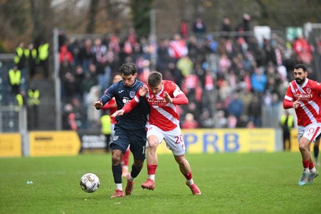 RECORD DATE NOT STATED George Didoss (17; SV Babelsberg 03) im Zweikampf mit Tolcay Cigerci (10; FC Energie Cottbus) um den Ball Zweikampf um Ball Copyright: xSpeedshotx