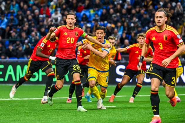 Kazakhstan v Belgium - FIFA World Cup, WM, Weltmeisterschaft, Fussball 2026 UEFA Qualifiers NUR-SULTAN, KAZAKHSTAN - NOVEMBER 15 : Vanaken Hans midfielder of Belgium in action during the FIFA World Cup 2026 UEFA European Qualifiers group J match between Kazakhstan and Belgium on November 15, 2025 in Nur-Sultan, Kazakhstan, 15 11 2025 Nur-Sultan Kazakhstan  Copyright: xVincentxKalutx