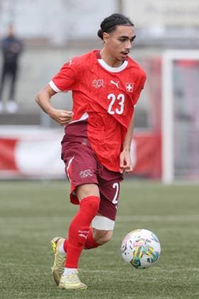 U19 Schweiz - San Marino David Da Silva (Schweiz) 15.11.2025 Stadion Esp Baden AG, SCHWEIZ, Saison 2025 2026 Herren Fussball UEFA U19 EM Qualifikation Schweiz - San Marino David Da Silva (Schweiz)