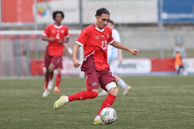U19 Schweiz - San Marino David Da Silva (Schweiz) 15.11.2025 Stadion Esp Baden AG, SCHWEIZ, Saison 2025 2026 Herren Fussball UEFA U19 EM Qualifikation Schweiz - San Marino David Da Silva (Schweiz)