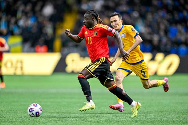 Kazakhstan v Belgium - FIFA World Cup, WM, Weltmeisterschaft, Fussball 2026 UEFA Qualifiers NUR-SULTAN, KAZAKHSTAN - NOVEMBER 15 : Doku Jeremy forward of Belgium in action during the FIFA World Cup 2026 UEFA European Qualifiers group J match between Kazakhstan and Belgium on November 15, 2025 in Nur-Sultan, Kazakhstan, 15 11 2025 Nur-Sultan Kazakhstan  Copyright: xJanxDexMeuleneirx
