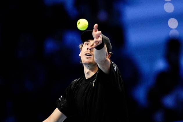 Australia s Alex de Minaur r returns the ball to Italy s Jannik Sinner during the singles semi-finals tennis match of the ATP, Tennis Herren World Tour Finals at the Inalpi Arena in Turin, Italy - Saturday, Nov. 15, 2025. -  Copyright: xMarcoxAlpozzi LaPressex
