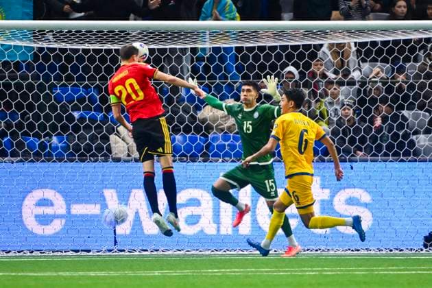 Kazakhstan v Belgium - FIFA World Cup, WM, Weltmeisterschaft, Fussball 2026 UEFA Qualifiers NUR-SULTAN, KAZAKHSTAN - NOVEMBER 15 : Vanaken Hans midfielder of Belgium scoring a goal (1-1) during the FIFA World Cup 2026 UEFA European Qualifiers group J match between Kazakhstan and Belgium on November 15, 2025 in Nur-Sultan, Kazakhstan, 15 11 2025 Nur-Sultan Kazakhstan  Copyright: xVincentxKalutx