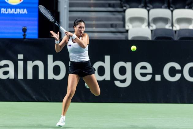 Billie Jean King Cup - Romania vs New Zealand, Vivian Yang during Billie Jean King Cup - Romania vs New Zealand, play-off match in Gorzow Wielkopolski, Poland on November 15, 2025 Gorzow Wielkopolski Poland  Copyright: xFotoxOlimpikx originalFilename:jastrzebowski-billieje251115_npdVY.jpg