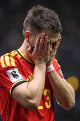 Belgium s Nicolas Raskin reacts during a soccer game between Kazakhstan and Belgium s Red Devils, Saturday 15 November 2025 in Astana, Kazakhstan, qualification game 7 8 for the 2026 FIFA World Cup, WM, Weltmeisterschaft, Fussball VIRGINIExLEFOUR  x141784972x