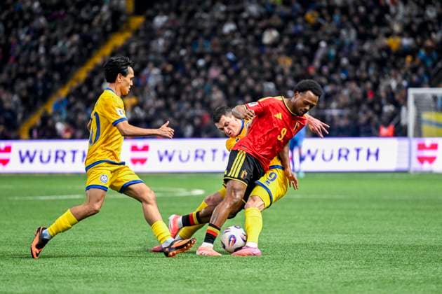 Kazakhstan v Belgium - FIFA World Cup, WM, Weltmeisterschaft, Fussball 2026 UEFA Qualifiers NUR-SULTAN, KAZAKHSTAN - NOVEMBER 15 : Openda Lois forward of Belgium in action during the FIFA World Cup 2026 UEFA European Qualifiers group J match between Kazakhstan and Belgium on November 15, 2025 in Nur-Sultan, Kazakhstan, 15 11 2025 Nur-Sultan Kazakhstan  Copyright: xJanxDexMeuleneirx
