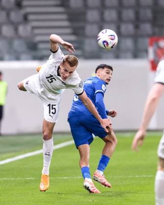 SOCCER - FIFA WC quali, CYP vs AUT LIMASSOL,CYPRUS,15.NOV.25 - SOCCER - FIFA World Cup, WM, Weltmeisterschaft, Fussball 2026, European Qualifiers, group stage, OEFB international match, Länderspiel, Nationalmannschaft Cyprus vs Austria. Image shows Philipp Lienhart (AUT) and Charalampos Charalampus (CYP). GEPAxpictures xArminxRauthner