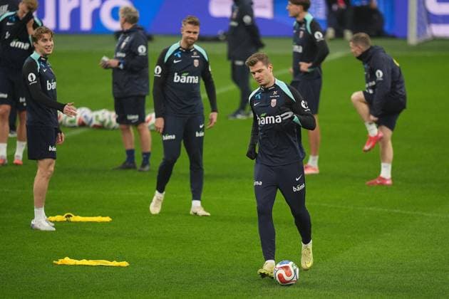 Norway Õs team during the training session the day before the match between Italy and Norway at the San Siro stadium , Milan , north Italy - Saturday , November 15 , 2025. - Soccer .  Copyright: xSpada LaPressex