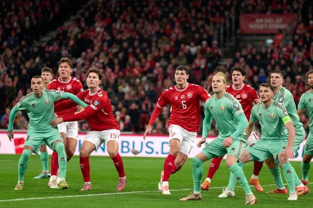 Andreas Christensen of Denmark prepares for a header during the UEFA¯World¯Cup Qualifier match between Denmark and Belarus at Parken on November 15, 2025 in Copenhagen, Denmark (Photo by Camilla Stolen Imago) Copenhagen Denmark Copyright: xCamillaxStolenx L1092649