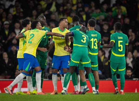 Brazil x Senegal Militao in action during game against Senegal at Emirates stadium in London, UK, today November 15, 2024. Copyright: xx 0L3A1303