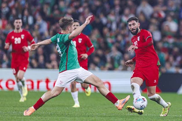 Basque Country v Palestine - Friendly Match BILBAO, SPAIN - NOVEMBER 15: Zeid Qunbar (R) of Palestine in action during the friendly football match between Basque Country and Palestine at San Mames Stadium in Bilbao, Spain on November 15, 2025. Pablo Garcia Sacristan Anadolu Bilbao Spain. Editorial use only. Please get in touch for any other usage.  Copyright: x2025xAnadoluxPabloxGarciaxSacristanx