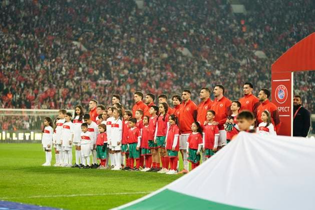 Turkey Faces Bulgaria Qualifier Turkiye players during the FIFA World Cup, WM, Weltmeisterschaft, Fussball 2026 Group E Qualification match between Turkey and Bulgaria at the Ataturk Complex Matli Stadium on November 15, 2025 in Bursa, Turkey. Bursa Bursa Turkey Copyright: xGokhanxTanerx