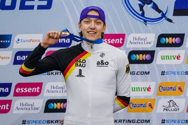 Sport Bilder des Tages 2025-11-15 - ISU World Cup Speed skating, Eisschnelllauf 1 SALT LAKE CITY, USA - NOVEMBER 15: Finn Sonnekalb of Germany during the ISU World Cup Speed Skating 1 at the Olympic Oval on November 15, 2025 in Salt Lake City, USA Salt Lake City Olympic Oval USA Content not available for redistribution in The Netherlands directly or indirectly through any third parties. Copyright: xAndrexWeeningx