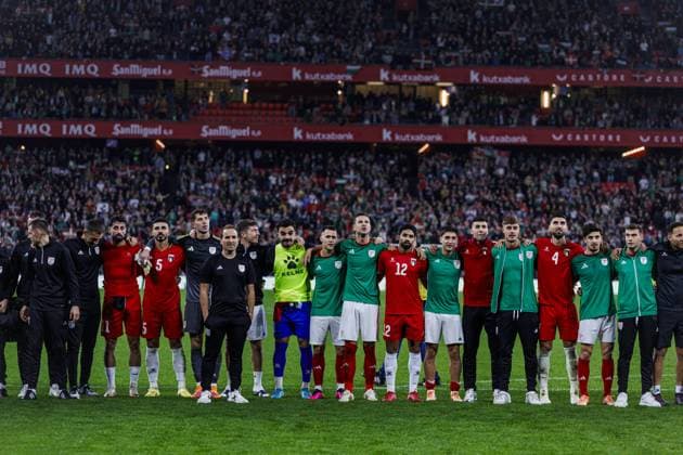 Basque Country v Palestine - Friendly Match BILBAO, SPAIN - NOVEMBER 15: A view of the friendly football match between Basque Country and Palestine at San Mames Stadium in Bilbao, Spain on November 15, 2025. Pablo Garcia Sacristan Anadolu Bilbao Spain. Editorial use only. Please get in touch for any other usage.  Copyright: x2025xAnadoluxPabloxGarciaxSacristanx