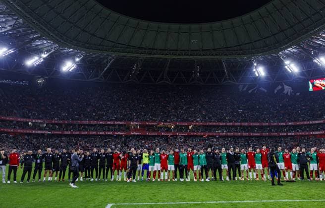 Basque Country v Palestine - Friendly Match BILBAO, SPAIN - NOVEMBER 15: A view of the friendly football match between Basque Country and Palestine at San Mames Stadium in Bilbao, Spain on November 15, 2025. Pablo Garcia Sacristan Anadolu Bilbao Spain. Editorial use only. Please get in touch for any other usage.  Copyright: x2025xAnadoluxPabloxGarciaxSacristanx