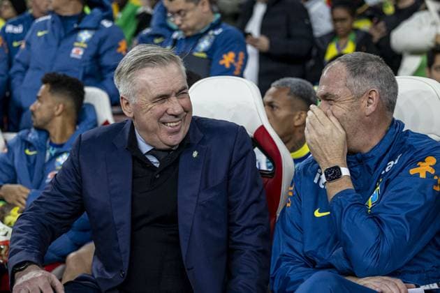 Carlo Ancelotti Brazil Head Coach reacts during the International Friendly, Länderspiel, Nationalmannschaft match between Brazil vs Senegal at Emirates Stadium on November 15th,2025 (Photo by Joao Bravo Sports Press Photo) Copyright: xJoaoxBravox Sportspressphoto_SPR62268