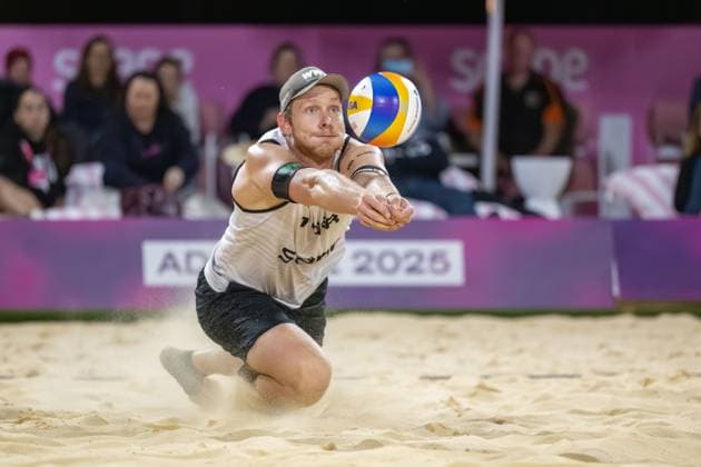RECORD DATE NOT STATED Beach volleyball, Beachvolleyball World Championships Adelaide, Australia 15.11.2025 ADELAIDE, AUSTRALIA - NOVEMBER 15: Clemens Wickler (Player 2, GER) during the Beach Volleyball World Championships at Adelaide on November 15, 2025 in Adelaide, Australia. Copyright: xBEAUTIFULxSPORTS PeterxWeberx