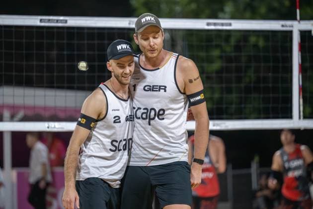 RECORD DATE NOT STATED Beach volleyball, Beachvolleyball World Championships Adelaide, Australia 15.11.2025 ADELAIDE, AUSTRALIA - NOVEMBER 15: Clemens Wickler (Player 2, GER), Nils Ehlers (Player 1 during the Beach Volleyball World Championships at Adelaide on November 15, 2025 in Adelaide, Australia. Copyright: xBEAUTIFULxSPORTS PeterxWeberx