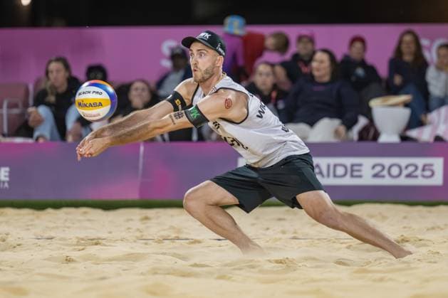 RECORD DATE NOT STATED Beach volleyball, Beachvolleyball World Championships Adelaide, Australia 15.11.2025 ADELAIDE, AUSTRALIA - NOVEMBER 15: Clemens Wickler (Player 2, GER) during the Beach Volleyball World Championships at Adelaide on November 15, 2025 in Adelaide, Australia. Copyright: xBEAUTIFULxSPORTS PeterxWeberx