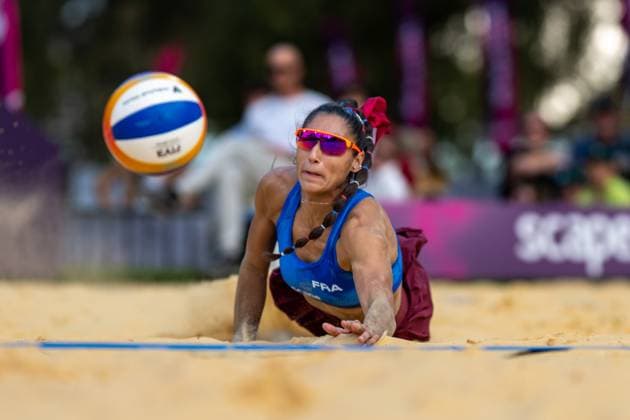 RECORD DATE NOT STATED Beach volleyball, Beachvolleyball World Championships Adelaide, Australia 15.11.2025 ADELAIDE, AUSTRALIA - NOVEMBER 15: Clémence Vieira (Player 1, FRA) during the Beach Volleyball World Championships at Adelaide on November 15, 2025 in Adelaide, Australia. Copyright: xBEAUTIFULxSPORTS PeterxWeberx