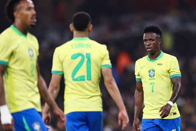 Brazil v Senegal 15 November 2025, London - International Friendly, Länderspiel, Nationalmannschaft - Brazil v Senegal - Vinicius Junior of Brazil - Photo: Jacques Feeney Offside. London UK Copyright: xJacquesxFeeneyx xOffsidexOffside