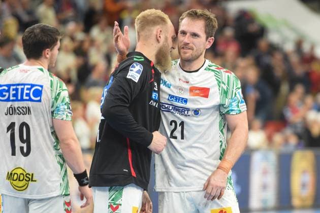 Handball I Herren I Saison 2025-2026 I Bundesliga I 12. Spieltag I SG Flensburg-Handewitt - SC Magdeburg I 15.11.2025 von links Matthias Musche (6, SC Magdeburg), Albin Lagergren (21, SC Magdeburg) Copyright: xLobeca JanxKirschnerx