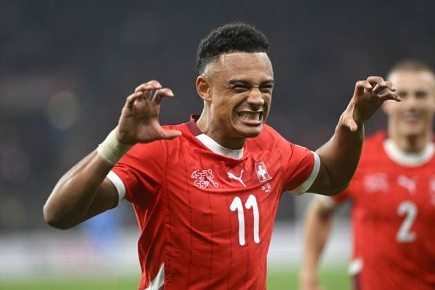 Sport Bilder des Tages DAN NDOYE, Svizzera, World Cup 2026 Qualifying, Switzerland-Sweden 4-1, esultanza, jubel, joy, celebration, SINGLE SHOT QUALIFICAZIONI MONDIALI 2026 SVIZZERA-SVEZIA 4-1