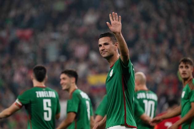 November 15, 2025, Bilbao, Basque Country, Spain: Basque Country s forward Gorka Guruzeta celebrates scoring his team s second goal during the friendly football match between Basque Country and Palestine at San Mames Stadium. Bilbao Spain - ZUMAd308 20251115_zsp_d308_048 Copyright: xJuanxCarlosxLucasx