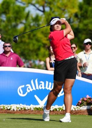 BELLEAIR, FL - NOVEMBER 15: LPGA, Golf Damen golfer Haeran Ryu plays her tee shot on the 4th hole during the third round of The Annika driven by Gainbridge at Pelican on November 15, 2025, at the Pelican Golf Club in Belleair, Florida. (Photo by Brian Spurlock Icon Sportswire). GOLF: NOV 15 LPGA The ANNIKA EDITORIAL USE ONLY Icon251115111