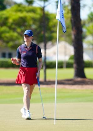 BELLEAIR, FL - NOVEMBER 15: LPGA, Golf Damen golfer Charley Hull putts on the 7th hole during the third round of The Annika driven by Gainbridge at Pelican on November 15, 2025, at the Pelican Golf Club in Belleair, Florida. (Photo by Brian Spurlock Icon Sportswire). GOLF: NOV 15 LPGA The ANNIKA EDITORIAL USE ONLY Icon251115114