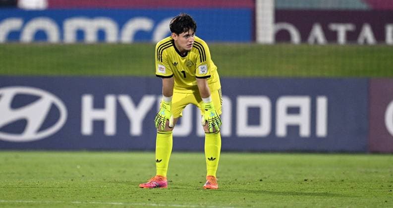 Fussball, Junioren U 17 WM 2025 Doha Katar Sechzehntelfinal 15.11.2025 Spiel 83 Deutschland - Burkina Faso Torwart Marcello Trippel (Deutschland)