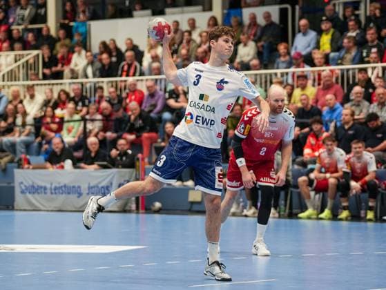Marvin Siemer (1. VFL Potsdam, 03) beim Siebenmeter TuSEM Essen vs. 1. VfL Potsdam, Handball, 2. Bundesliga, 11. Spieltag, Saison 2025 2026, 15.11.2025 TuSEM Essen vs. 1. VfL Potsdam, Handball, 2. Bundesliga, 11. Spieltag, Saison 2025 2026, 15.11.2025 Essen Copyright: xEibner-Pressefoto DamianxKruczynx EP_DKI