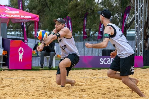 RECORD DATE NOT STATED Beach volleyball, Beachvolleyball World Championships Adelaide, Australia 16.11.2025 ADELAIDE, AUSTRALIA - NOVEMBER 16: Nils Ehlers (Player 1 GER), Clemens Wickler (Player 2 GER) during the Beach Volleyball World Championships at Adelaide on November 16, 2025 in Adelaide, Australia. Copyright: xBEAUTIFULxSPORTS PeterxWeberx