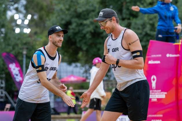 RECORD DATE NOT STATED Beach volleyball, Beachvolleyball World Championships Adelaide, Australia 16.11.2025 ADELAIDE, AUSTRALIA - NOVEMBER 16: Nils Ehlers (Player 1 GER), Clemens Wickler (Player 2 GER) during the Beach Volleyball World Championships at Adelaide on November 16, 2025 in Adelaide, Australia. Copyright: xBEAUTIFULxSPORTS PeterxWeberx