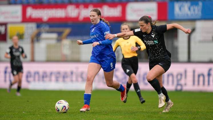 16.11.2025, Hänsch-Arena, Meppen, GER, 2. Bundesliga, Frauen: SV Meppen vs Viktoria Berlin, Laura Bröring (SV Meppen 6) DFL REGULATIONS PROHIBIT ANY USE OF PHOTOGRAPHS AS IMAGE SEQUENCES AND OR QUASI-VIDEO. Meppen Niedersachsen Deutschland Hänsch-Arena