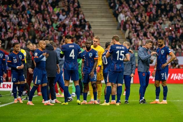 Nederland™s players seen during World Cup 2026 qualifying game between national teams of Poland and Netherlands (Kazimierz Koper Ball Raw Images) Warsaw PGE Narodowy Poland Copyright: xKazimierzxKoperx KAZ_POL_NDL-159