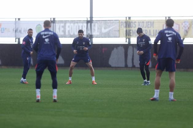 Training session of Croatia National football Team Players Martin Erlic and Ivan Perisic during Croatia training session ahead FIFA World Cup, WM, Weltmeisterschaft, Fussball qualifier match between Croatia and Montenegro at HNK Rijeka Stadium on November 16, 2025 in Rijeka, Croatia. Croatia will play against Montenegro on November 17.  NelxPavletic PIXSELL