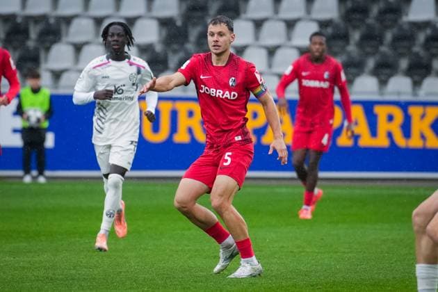 Deutschland, Fußball, Regionalliga Südwest, Saison 2025 2026, 17. Spieltag SC Freiburg II vs. 1 FSV Mainz 05 II Dreisamstadion (Freiburg): Fabian Rüdlin Rudlin (SC Freiburg II, 05) Freiburg Dreisamstadion Baden-Württemberg Deutschland Copyright: xFINLEYxMÖRCHx